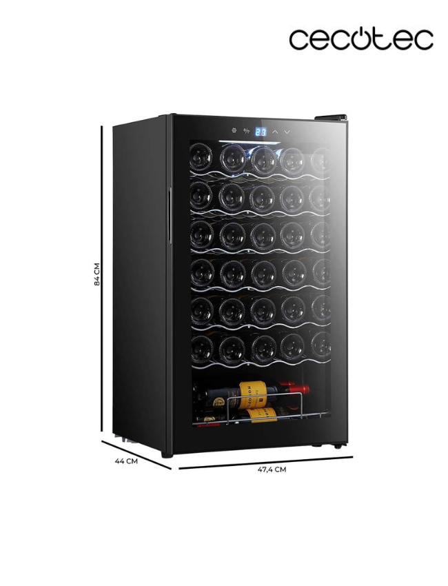 Cecotec Bolero GrandSommelier 34030 Black – 34-Bottle Wine Cooler